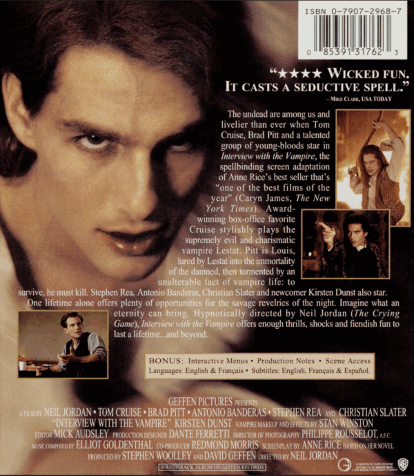 Interview with the Vampire (Blu-ray, Special Edition, 2008, Warner Home Video) Preowned with Custom Cover - Image 2
