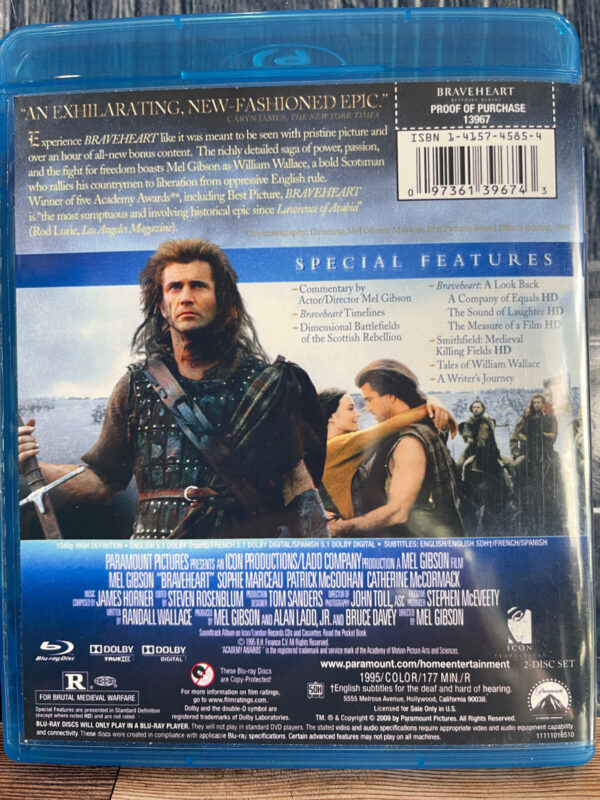 Braveheart (Sapphire Series) (Blu-ray, 1995) Preowned with Custom Cover - Image 2