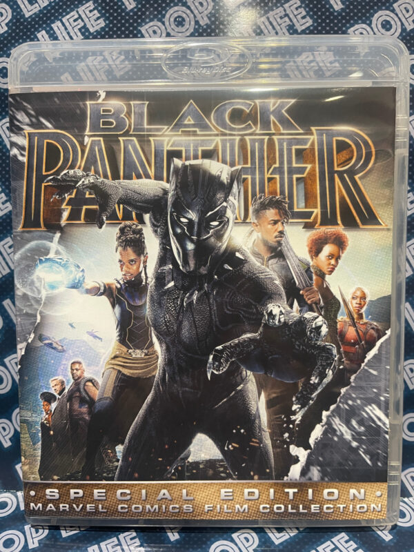 Black Panther (Blu-ray, 2018, Marvel Studios) Preowned with Custom Cover