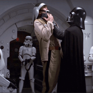 Star Wars: A New Hope – Vader Lifts Rebel Commander Poster (19x13 Horizontal)